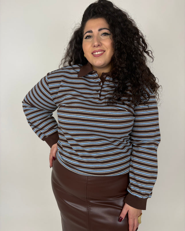 Polo Felpata a Righe