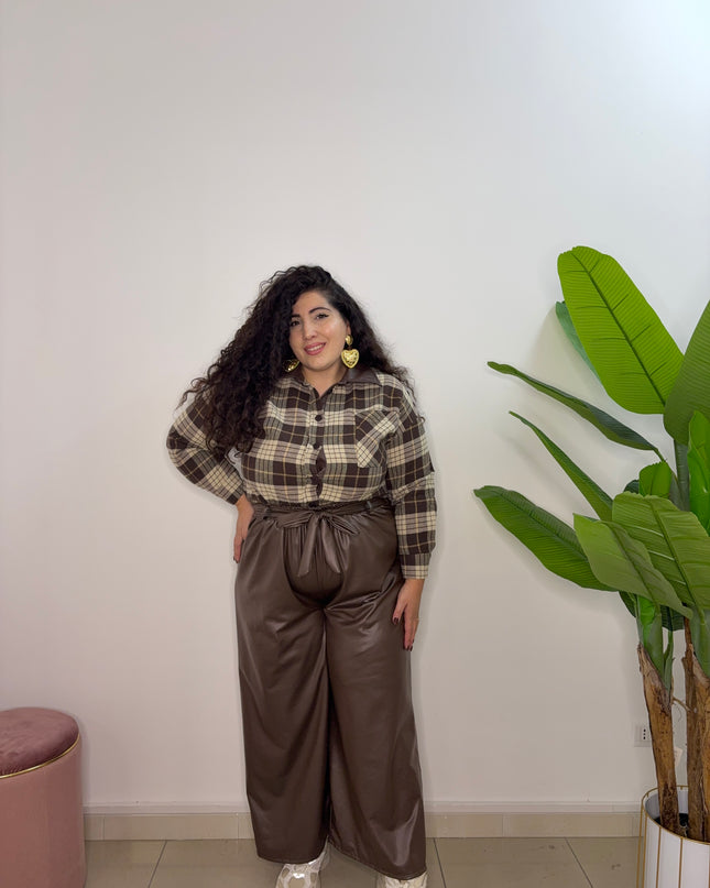 Pantalone in ecopelle Brown