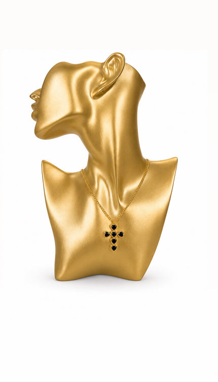 Collana Croce black Heart