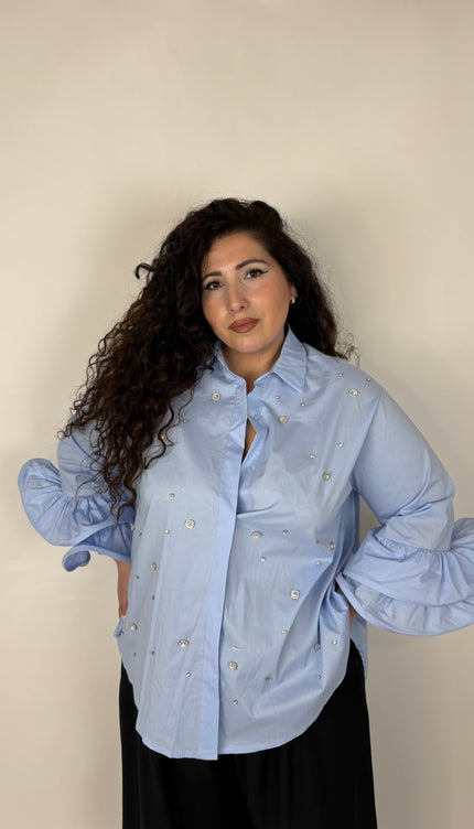 Camicia Strass e Cotone Romina