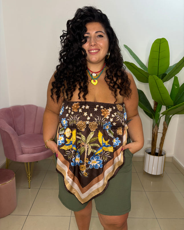 Top Foulard Brown