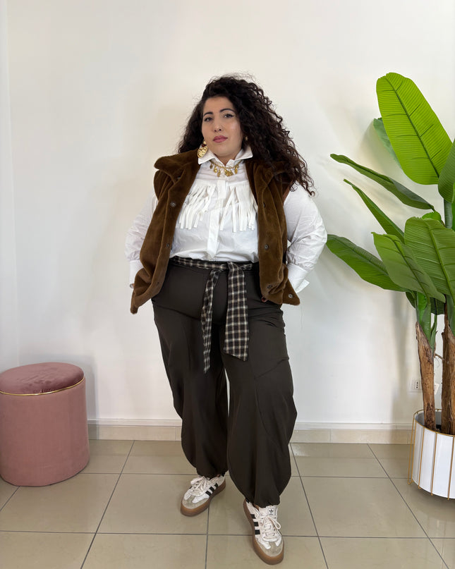 Gilet in EcoPelliccia Curvy Brown