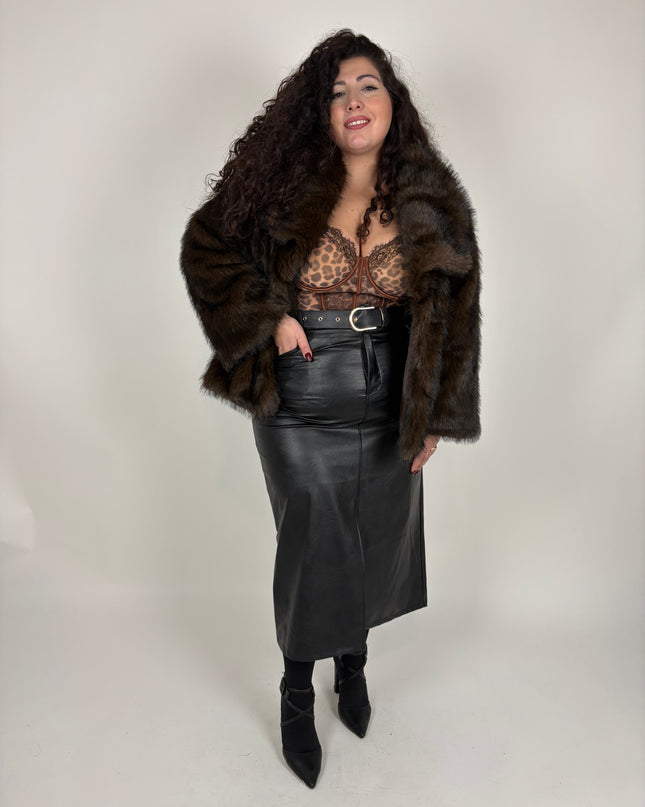 Gonna Ecopelle con Cintura