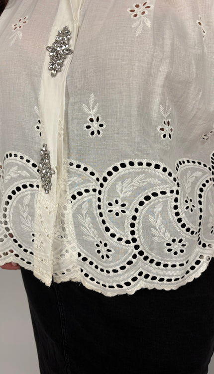 Camicia in Sangallo con Swarovsky