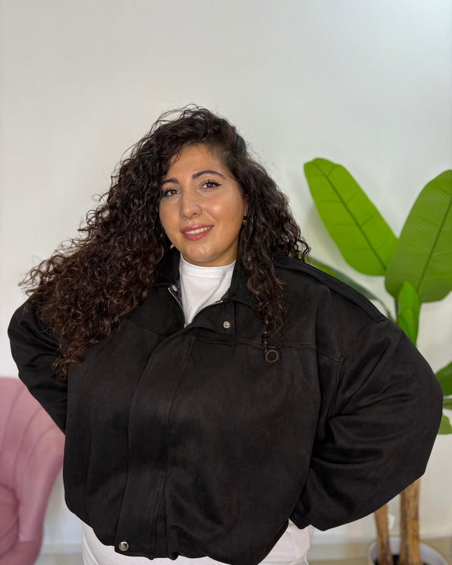 Bomber scamosciato Black