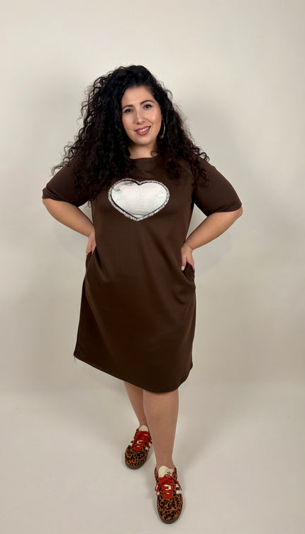Abito Heart Glitter
