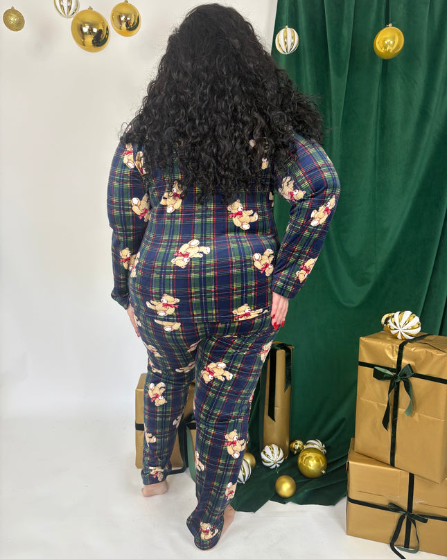 Pigiama Donna Teddy Tartan 🧸 BLU