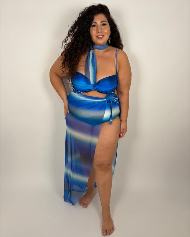 Costume con Copricostume Holiday Blu Oceano