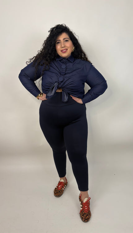 Leggins con Fascia a Vita Alta Snellente