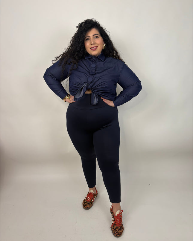 Leggins con Fascia a Vita Alta Snellente