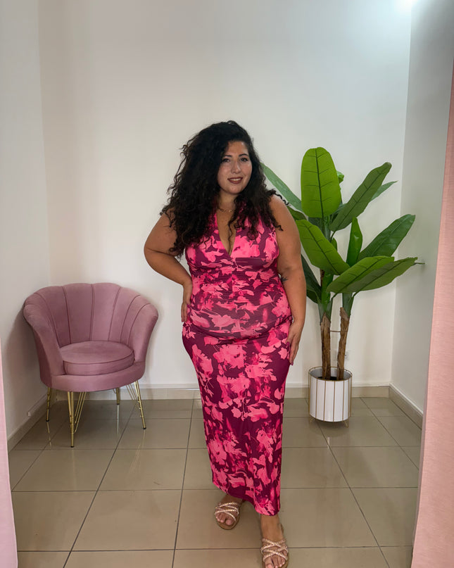 Abito Fiorella Fuxia