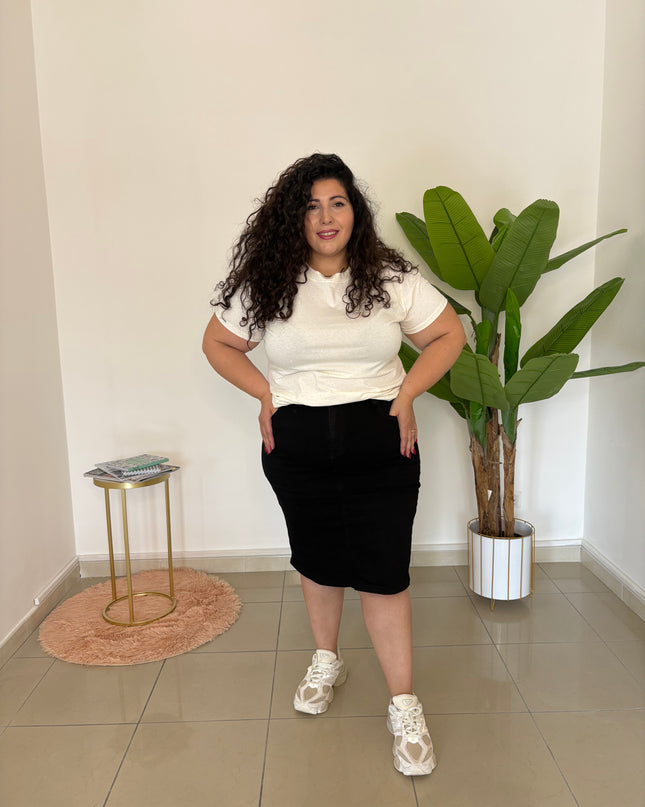 Gonna in black denim