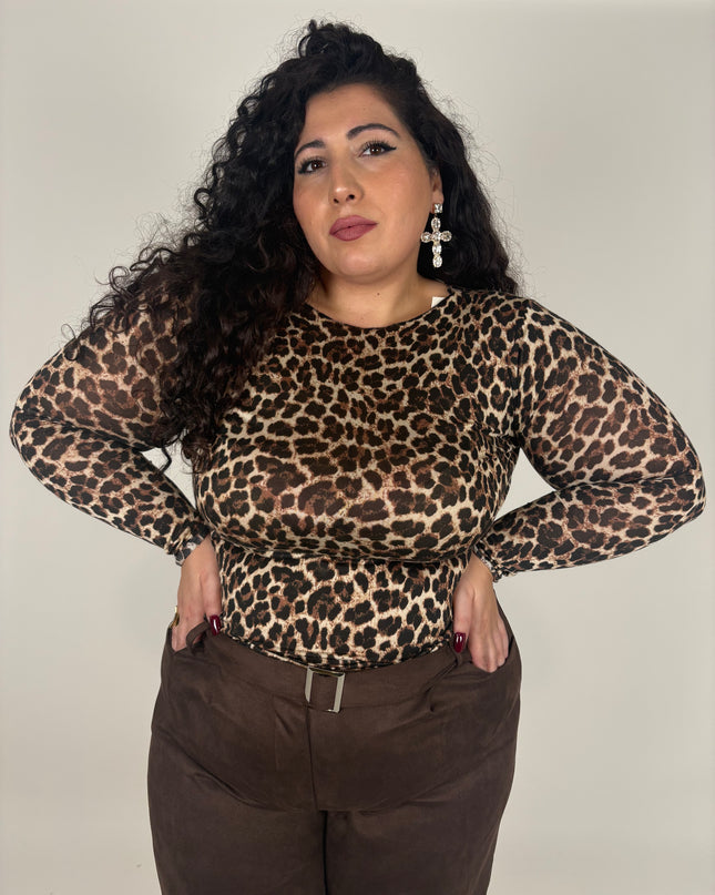 Maglia Misto cashmere Leopardata