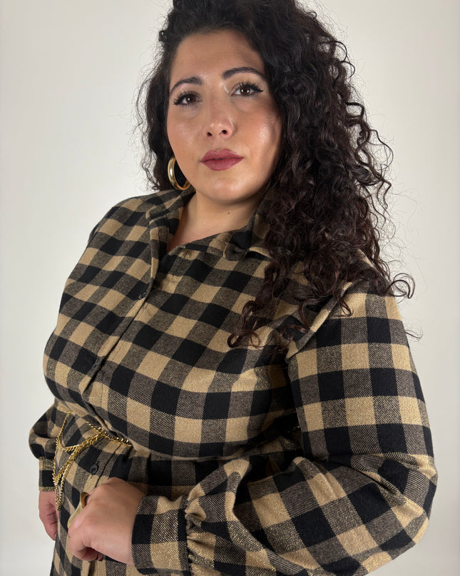 Camicia Flanella Filo Oro