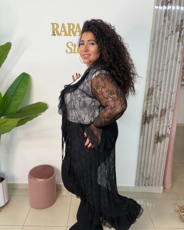 Kimono in pizzo Black
