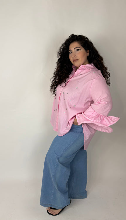 Camicia Strass e Cotone Romina