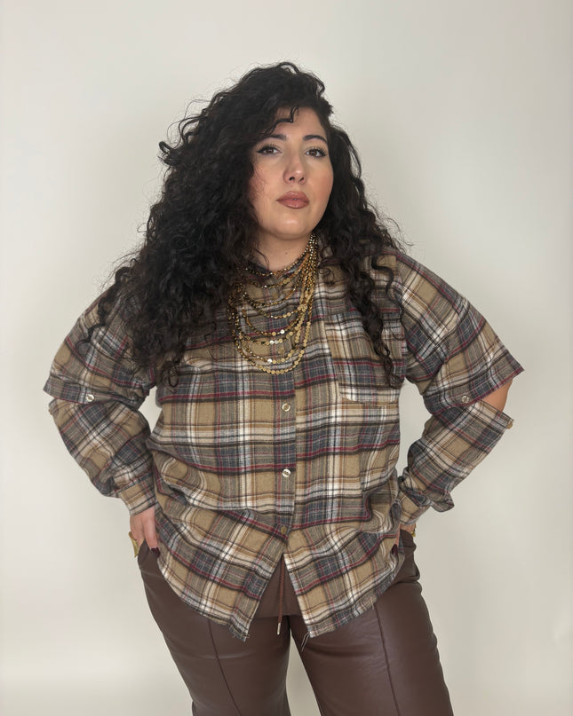 Camicia in Flanella con maniche removibili