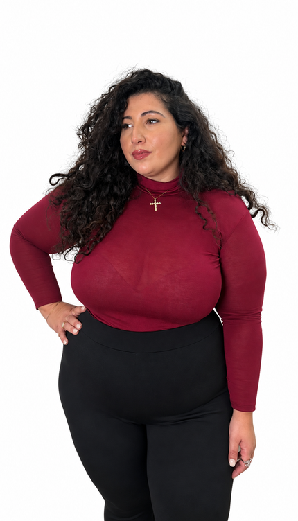 Body Collo Alto Semitrasparente
