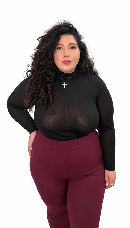 Body Collo Alto Semitrasparente