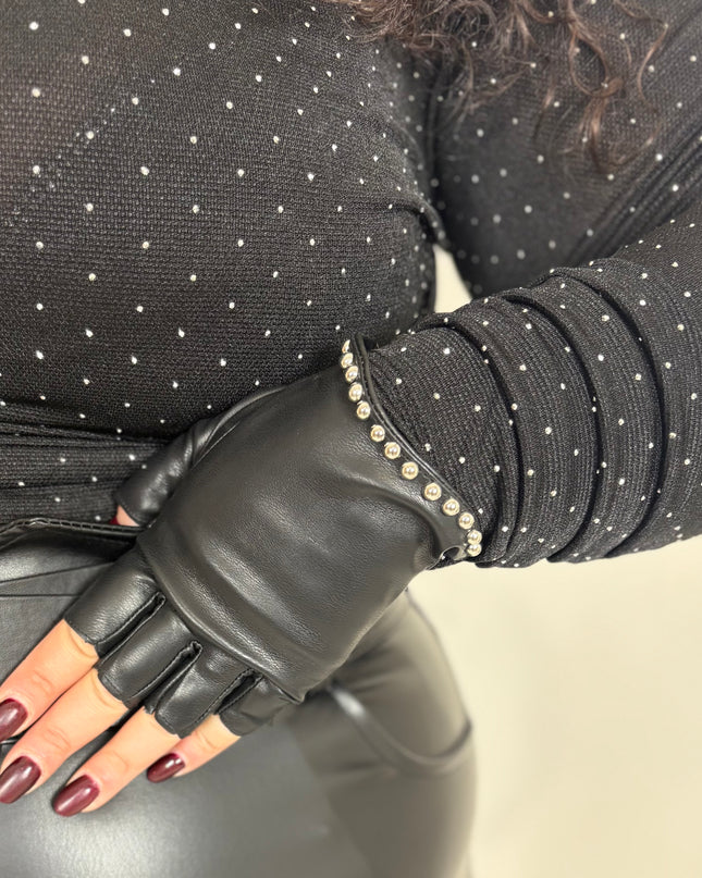 Guanti Ecopelle Borchie