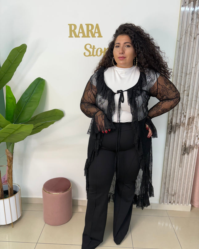 Kimono in pizzo Black