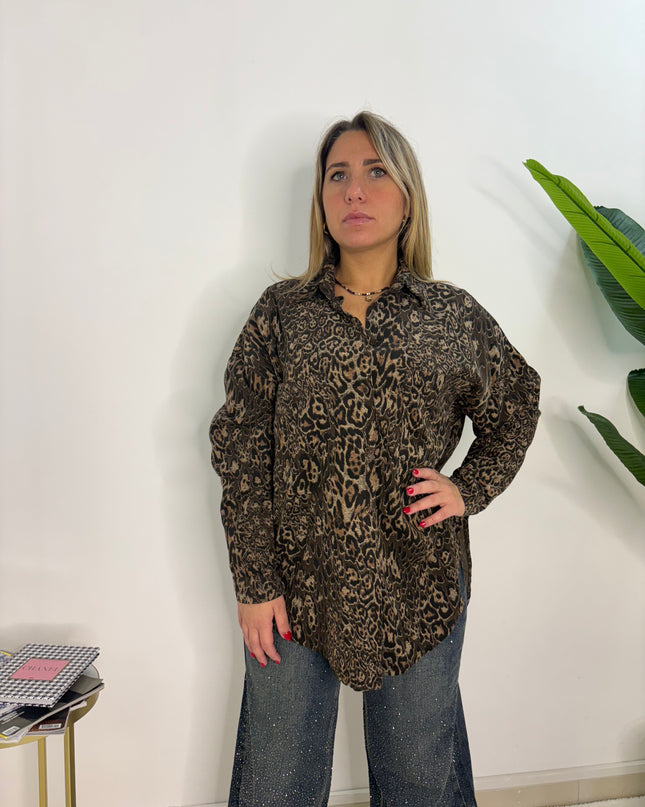 Camicia Leopardata oversize 44-52