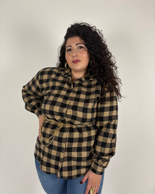 Camicia Flanella Filo Oro