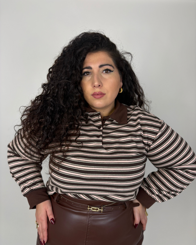 Polo Felpata a Righe