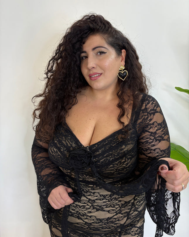 Orecchini a Clip in fiamme Black