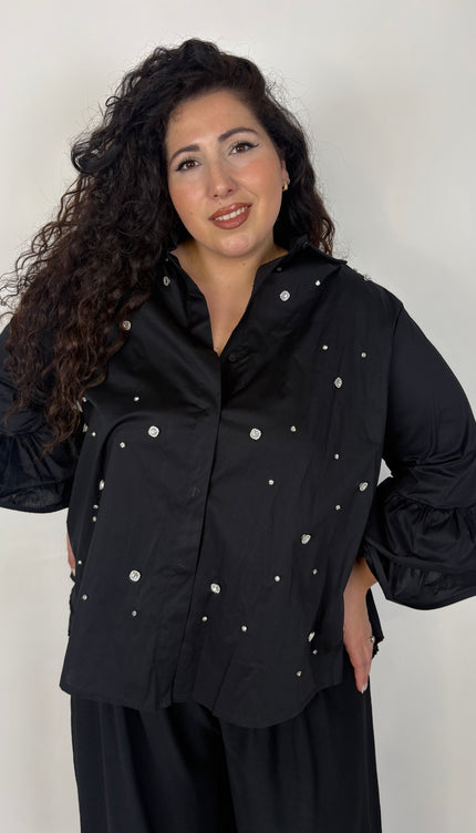 Camicia Strass e Cotone Romina