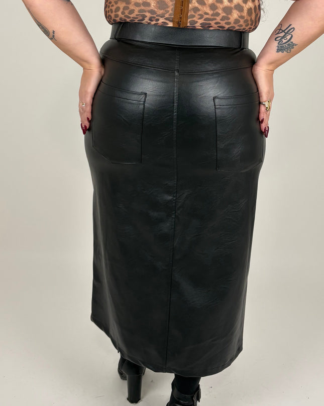 Gonna Ecopelle con Cintura