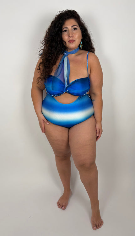 Costume con Copricostume Holiday Blu Oceano
