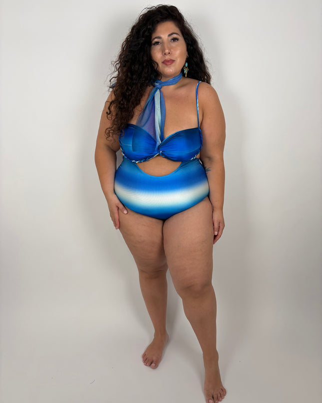Costume con Copricostume Holiday Blu Oceano