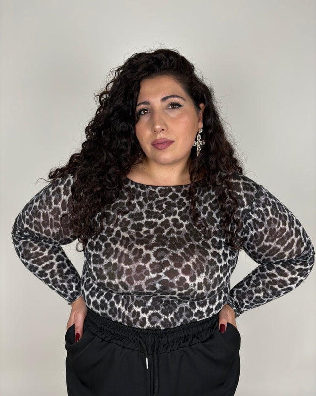 Maglia Misto cashmere Leopardata