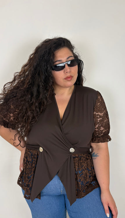 Maglia doppio Bottone Con Merletto