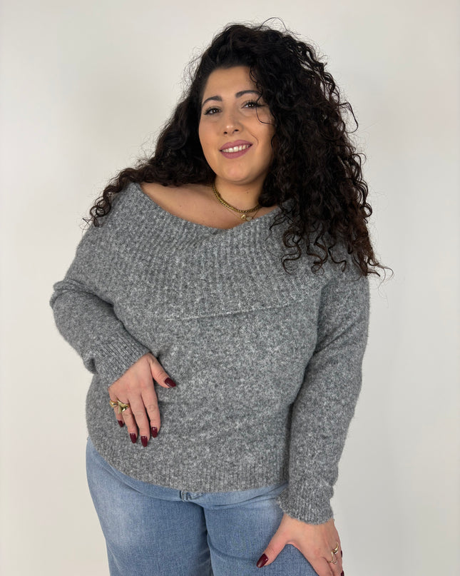 Maglione Misto Lana scollo a Barca