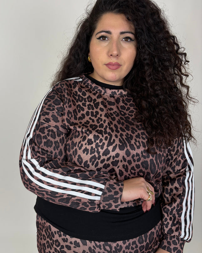 Felpa Leopardata striscia White